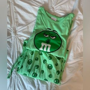 M&M’s store pajama set green size small